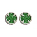 Silver circular cross green