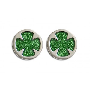 Silver circular cross green